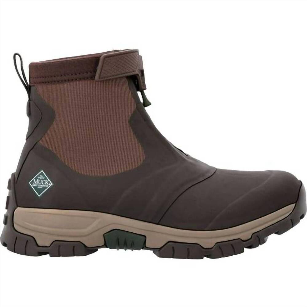 NEW MUCK men apex mid-zip ankle boot in dark brown